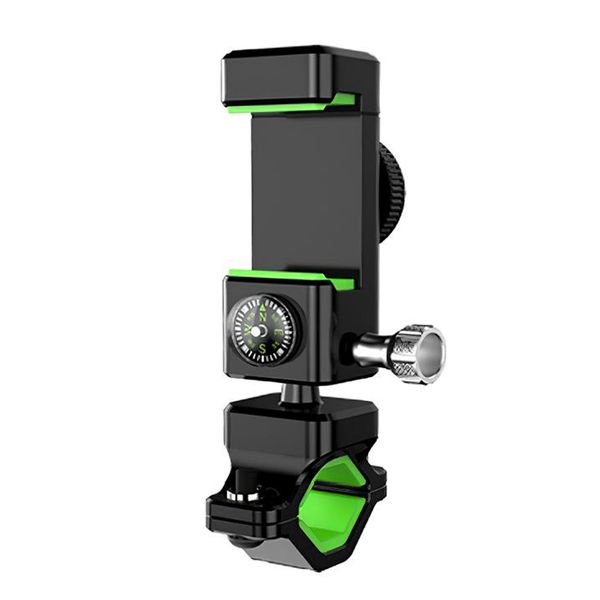 Bike Motorcycle Handlebar Phone Mount Holder With LED light &amp; Compass