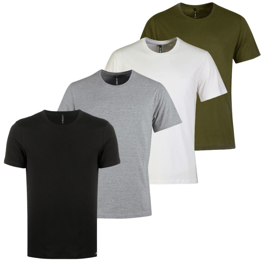 T Shirts For Men APEY Crew-Neck Slim Fit - White, Black, Grey, Army ...