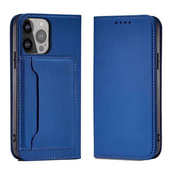 Premium Leather Folio Case &amp; Tempered Glass for iPhone 13 Pro - Brown