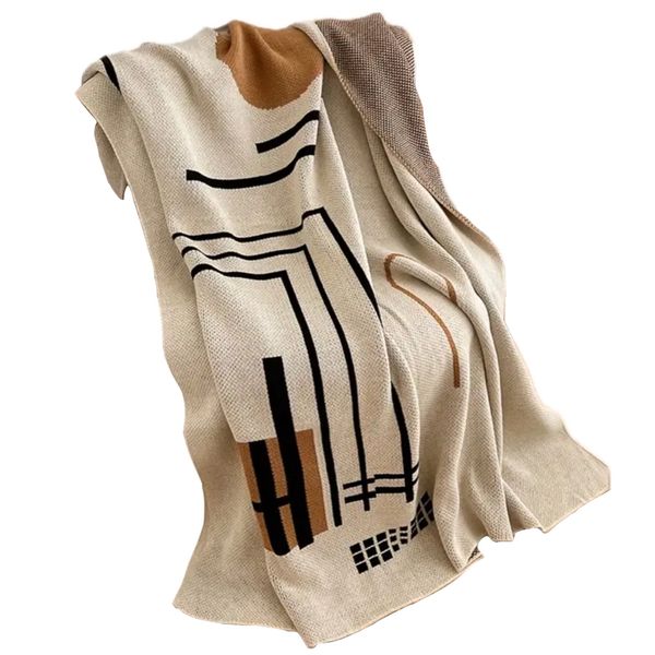 Decor Comfortable Cozy Nordic Knit Throw Blanket Abstract Design - 170cm