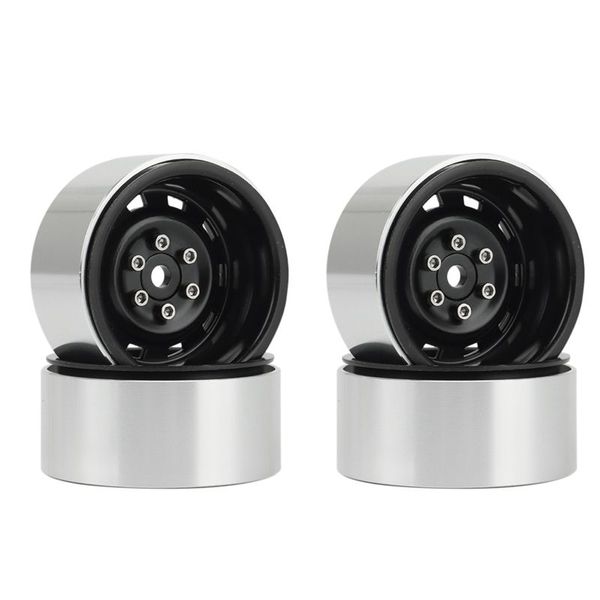 4PCS 1 9Inch Metal Beadlock Wheel Hub Rim for 1/10 RC Crawler Car Titanium