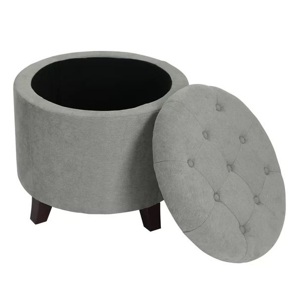 Ovi Vella 20'' Tufted Round Storage Ottoman