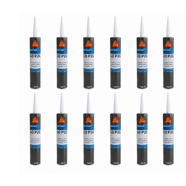 SikaTack Go P2G Primerless Windscreen Adhesive Black 300ml - 12Pack