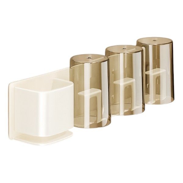 Toothbrush &amp; Bathroom Organizer with 3 Inverted Cups - White