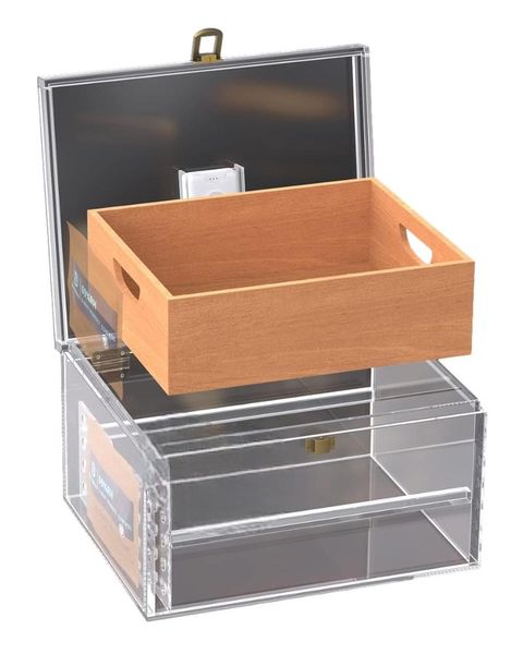 80 Unit Cigar Humidor Box with Hygrometer &amp; Cedar Wood Drawer