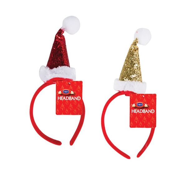 Bulk Pack x 6 Xmas Dress Up Headband Glitter 26cm