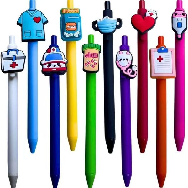 Cute Medical Cartoon Retractable Pens (12PCS) -Color &amp; Creative Design