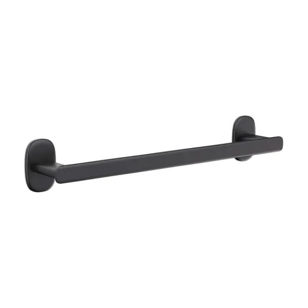 Remix Towel Rail Dual Fix Black Satin 35cm