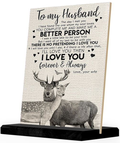 To My Husband REINDEER Birthday Christmas Anniversary v2 Gift Ceramic Tile