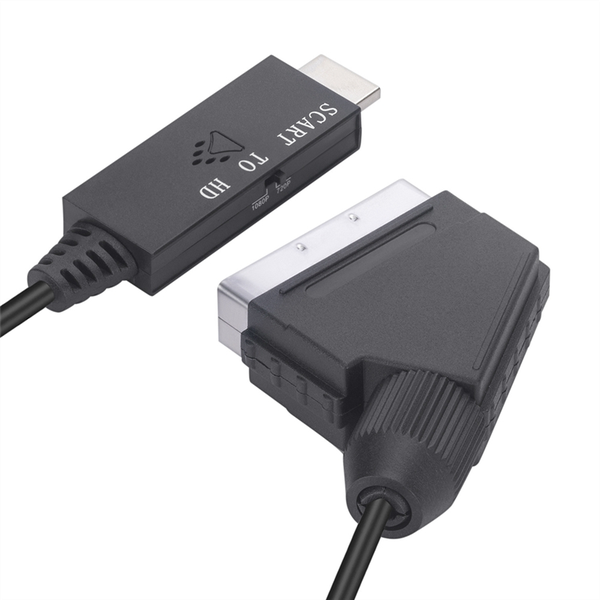 Scart to HDMI-Compatible TV Audio Video Adapter Converter Cord
