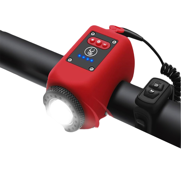 Bicycle Horn Light with Floodlight with Charging Taillight Black