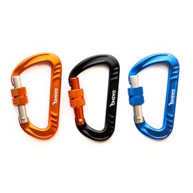 Set of 3 -12kN Heavy Duty Locking Carabineer Auto Locking Carabiner ...