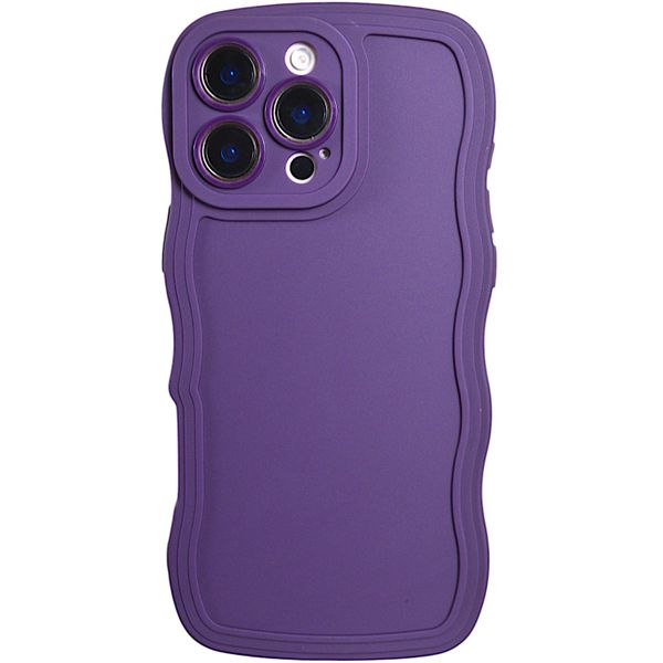 Phone Case with Wavy Edge and Pro Cam Compatible with Iphone 16 Pro - Dark Purple