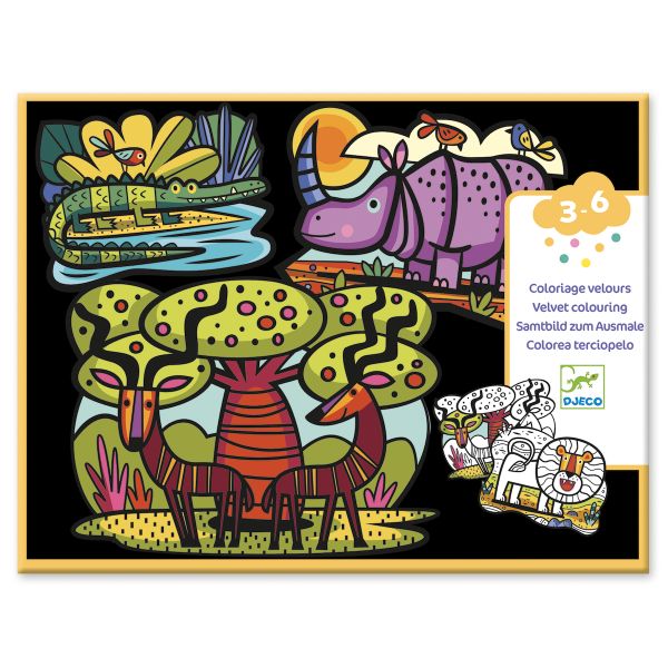 Djeco Velvet Art Crafts - Animals of the Savannah