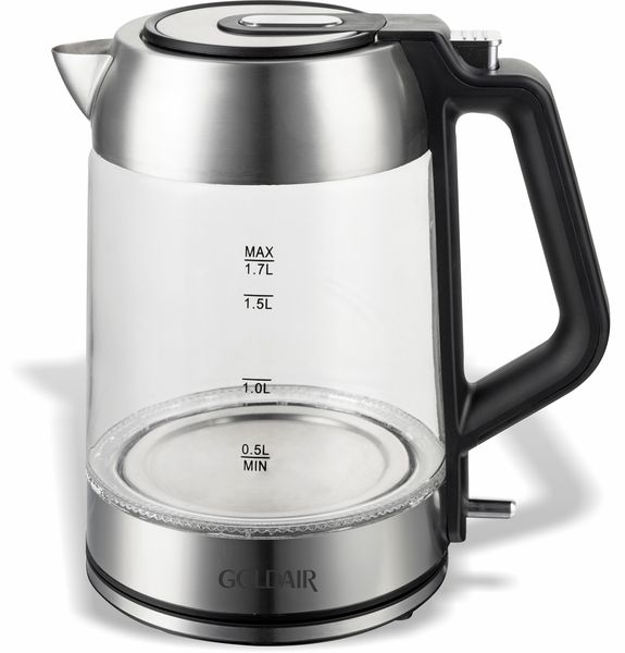 Goldair cordless Glass kettle. LED illumination while boiling.
