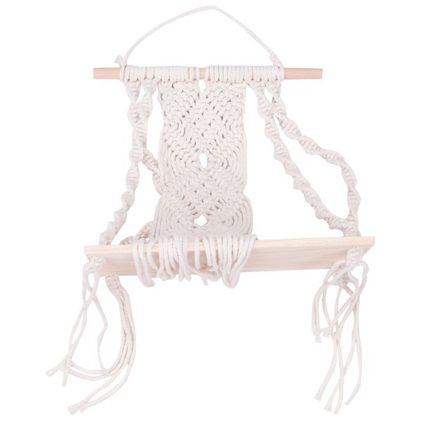 Boho Wall Hanging Shelf Handmade Tassel Tapestry Rack for Home Decor