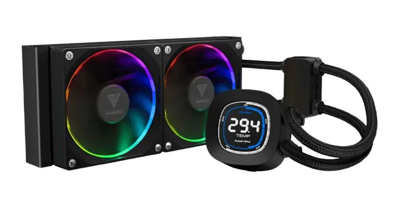 Gamdias CHIONE M4-240 CPU Liquid Cooler, 2X 120mm ARGB PWM Fans, RGB Sync