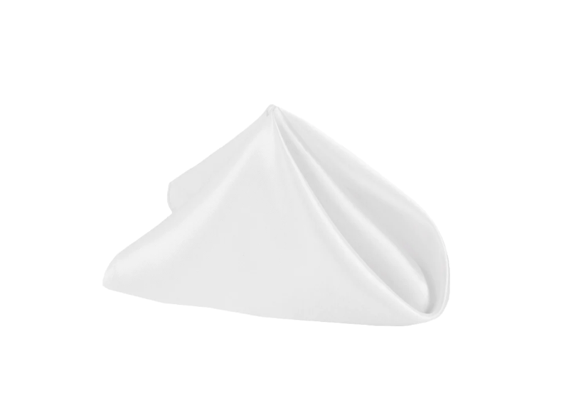 Set of 10 Satin Napkins White - 35cm