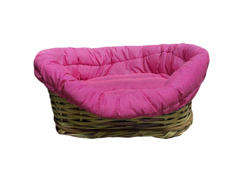 Medium Basket Dog Bed with Cushion