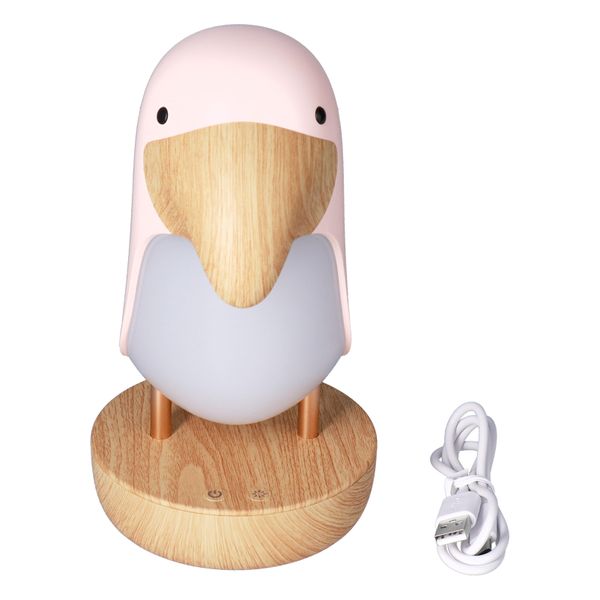 Pink Bird ABS Night Lamp - USB Kids' Decor