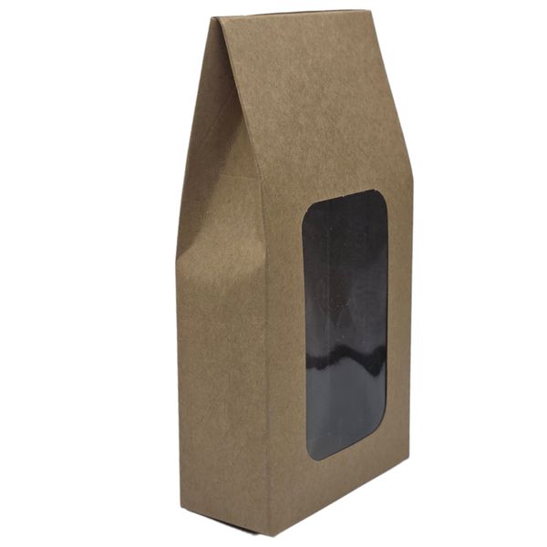 Kraft Cookie Box Large Size with PLA Window - Eco-Friendly - 25 Pack