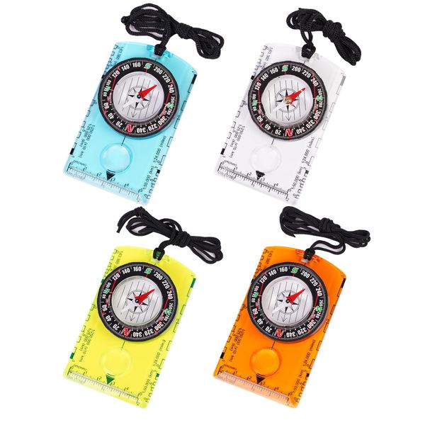 Multifunctional Orienteering Compass 4 Pack with Declination &amp; Magnifier