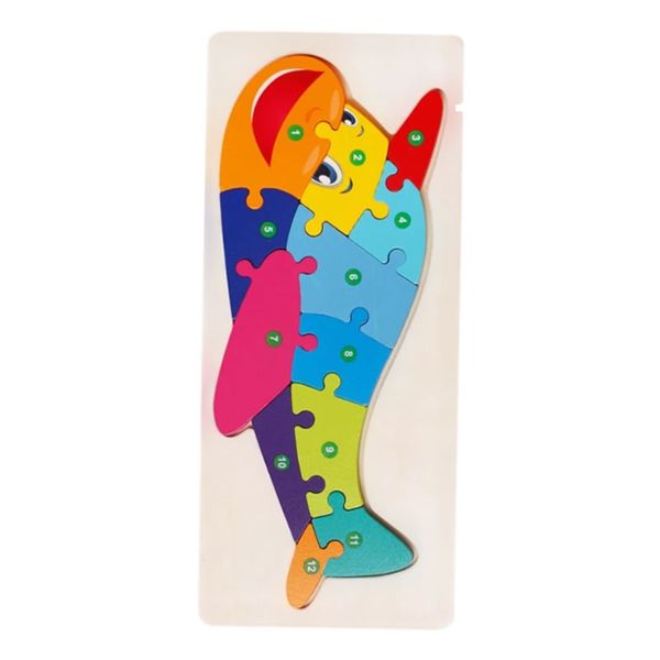 Educational Wooden 3D Airplane Jigsaw Puzzle - 12 Piece