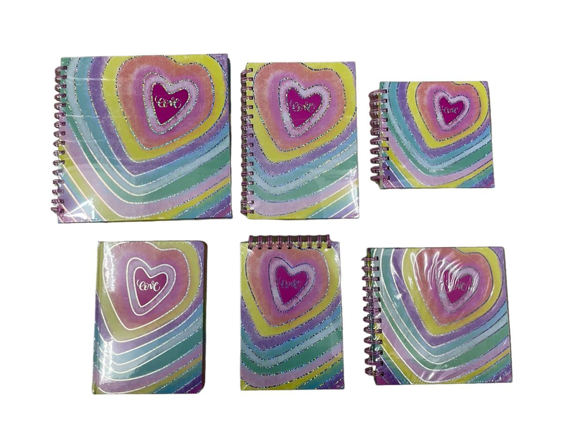 6 Pack Pink Notebook Hardcover