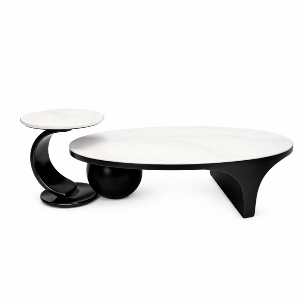 2-in-1 Marble Table - For Living Room and Lounge