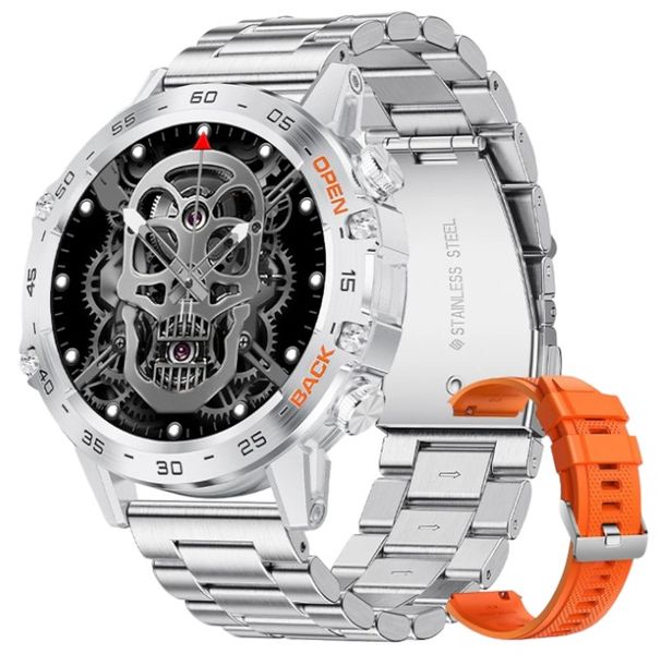 IP67 Waterproof Smart Watch with Multiple Sports Modes - Silver/Orange