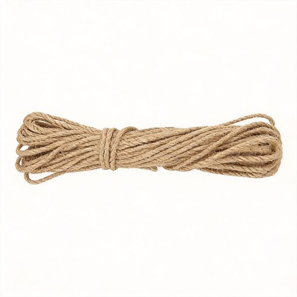 4mm x 10m Natural Jute Twine, Thick Hemp Rope for Craft, Cat Scratching