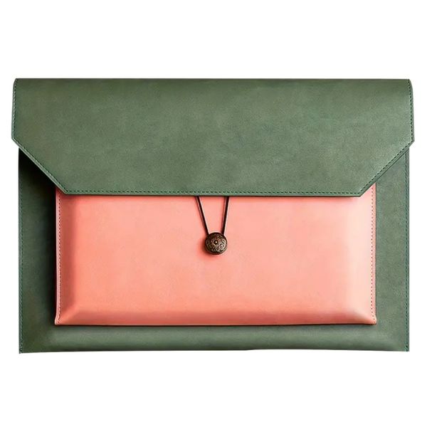 Decor Computer Leather Sleeve Business Document Laptop Bag - 34cm