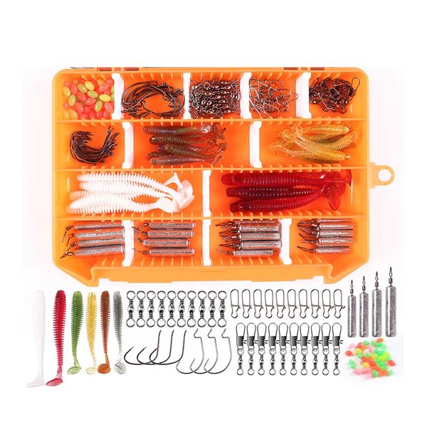 175 Piece Fishing Lures Kit Crankbait Hooks Soft Baits Fishing Tackle Set
