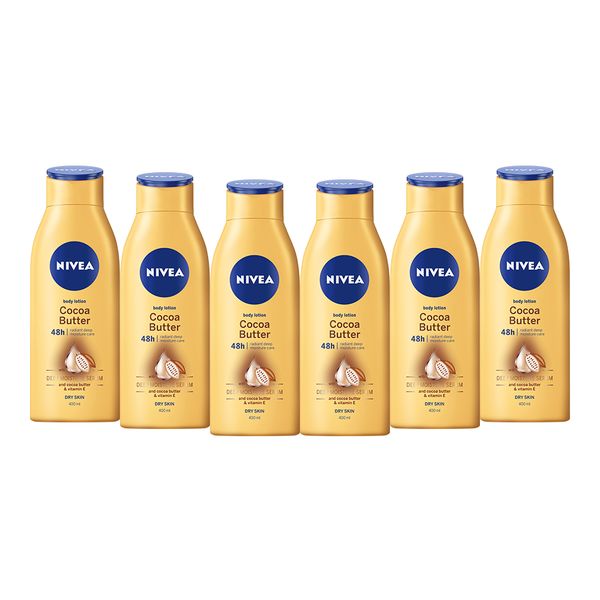 NIVEA Cocoa Butter Body Lotion with Deep Moisture Serum &amp; Vitamin E 6x400ml
