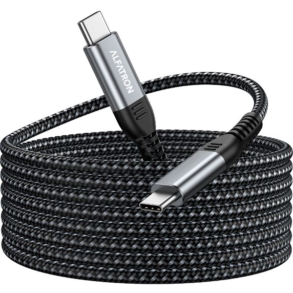 Alfatron USB 4.0 Type-C to Type-C Full 8k@60Hz 1M Cable, 40Gbps, 240W.