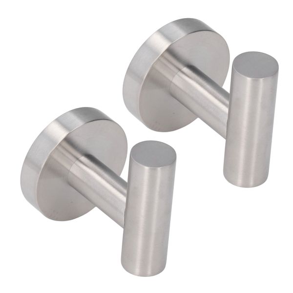 Robe Hooks 2-Pack Brushed Steel for Bathroom