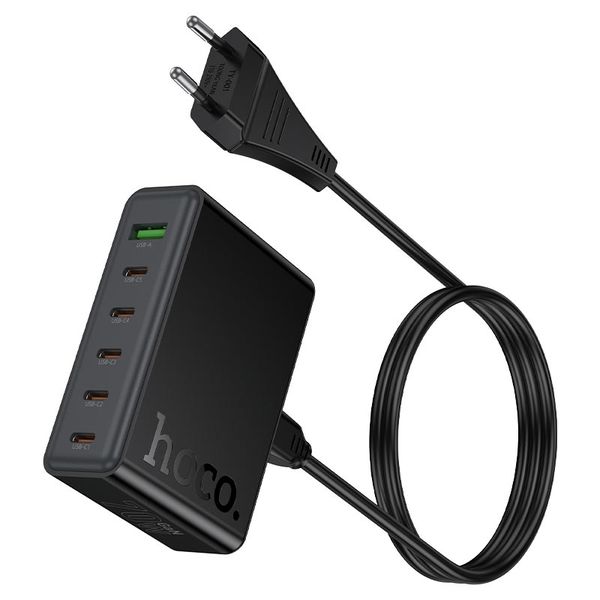 GaN 70W-6-in-1 Charging Station with QC3.0 PD3.0 and 1.5m Cable-Hoco C152A