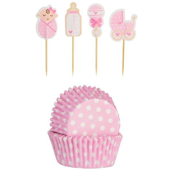 Mason Cash Cupcake Cases &amp; Toppers Baby Girl
