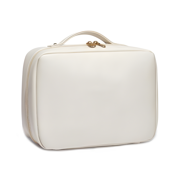 Luxury PU Leather Makeup Bag with Mirror &amp; Large Capacity