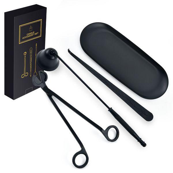 4 in 1 Candle Accessory Set Wick Trimmer Snuffer Dipper Storage Tray