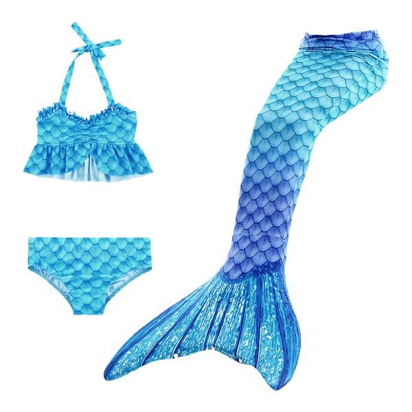 Iconix 3 Piece Kids Ocean Blue Mermaid Bikini | GB14