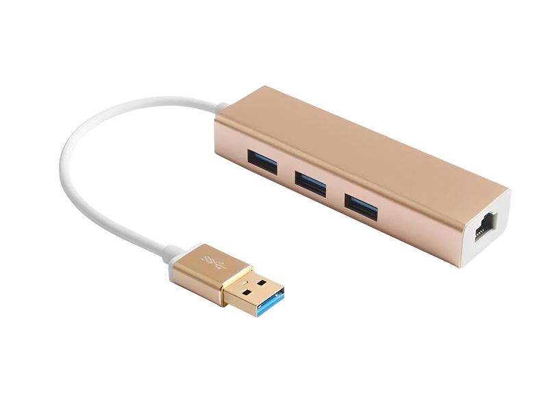 USB 2.0 3-Port Hub with Gigabit LAN Port
