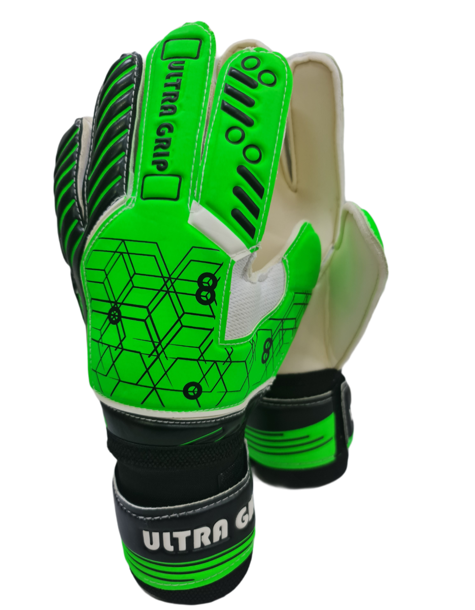 Ronex Goalkeeper Gloves with finger protection Ultra Grip Green Shop