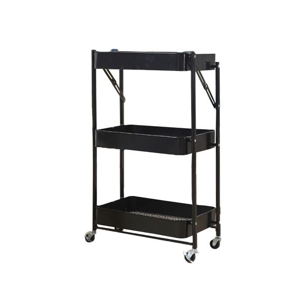 Portable &amp; Foldable Kitchen Trolley Organizer Rack with Wheels