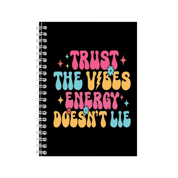 Vibes A5 Notebook Spiral Lined Motivational Saying Graphic Notepad Gift 216