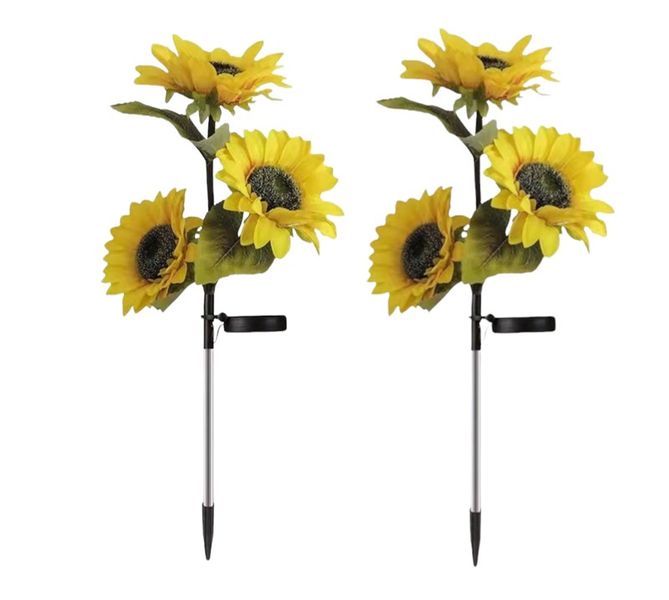 2 pcs 20LED Solar LED Waterproof Sunflower Garden Lights