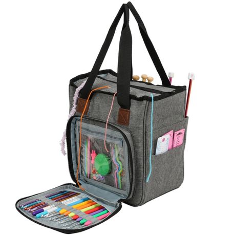 Knitting Tote Bag Storage Large Portable Supplies Organizer Crocheting Bag  for