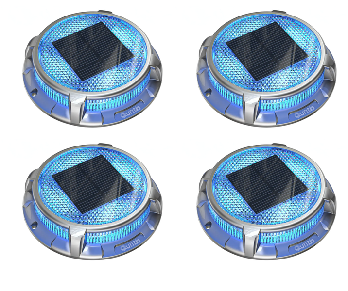 Outdoor Solar LED Light - 4 Pack | Aluminum Deck Stairs Driveway | 3 Color