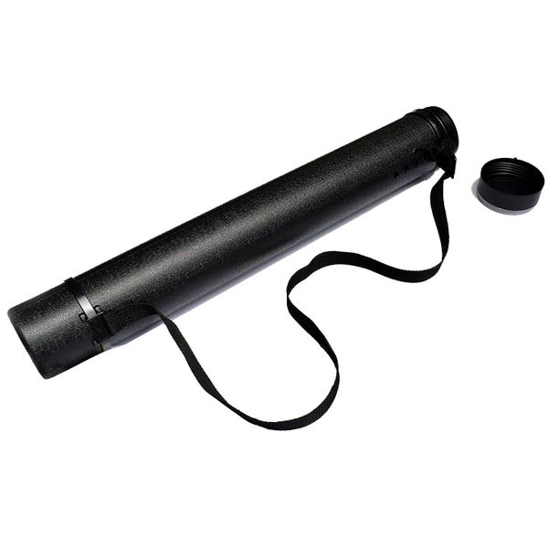 Expandable Poster Artwork Document Storage Tube with Strap - Black