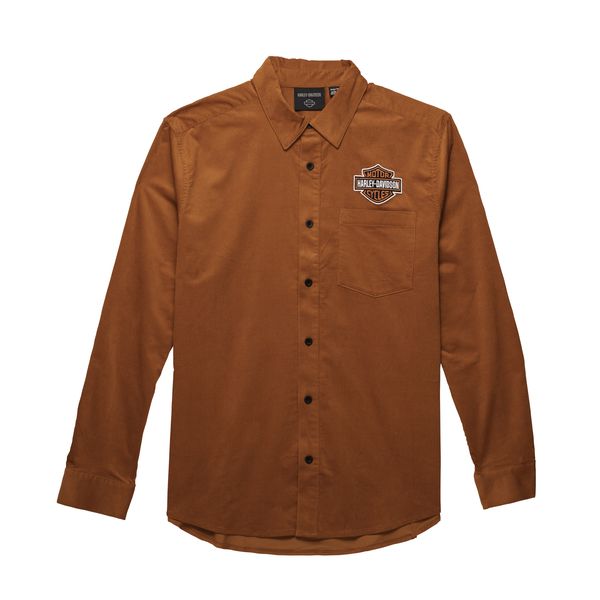 Harley-Davidson Men's Bar &amp; Shield Corduroy Shirt - Bombay Brown